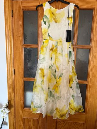 Vestido Matilde Cano floral amarillo talla 36