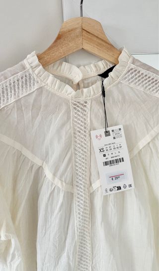 Blusa Zara Blanca Talla XS