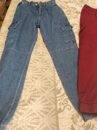 2 Pantalones Cargo Mujer Talla M Nuevos!!!