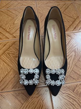 Tacchi neri da festa con strass