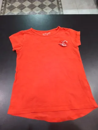 Camiseta naranja niña manga corta