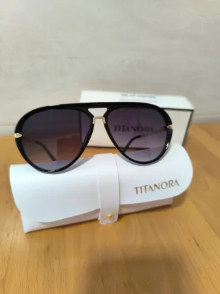 Gafas de Sol Mujer Negro y Dorado