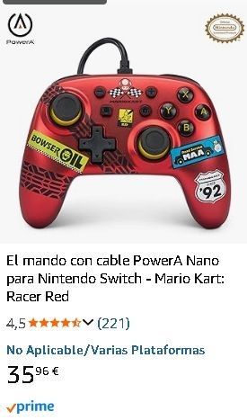 Mando Nintendo Switch Mario Kart PowerA