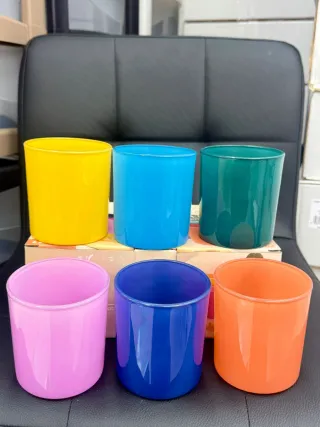 Set 6 Bicchieri Vetro Colorati 330ml