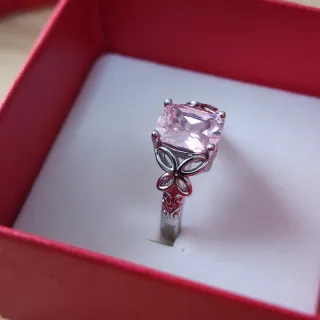 Anillo Plata 925 con Piedra Rosa