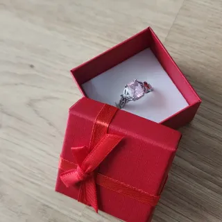 Anillo Plata 925 con Piedra Rosa