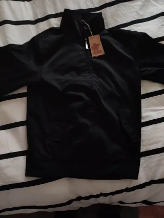 Chaqueta Harrington Talla M Negra , Tartán Rojo