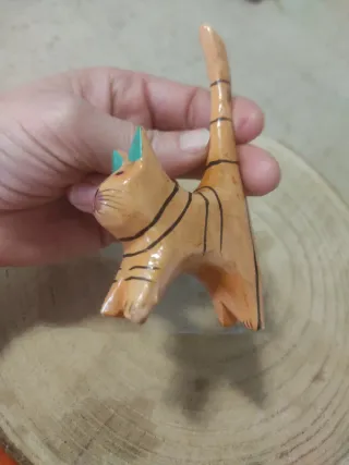 Espositore gatto legno porta anelli