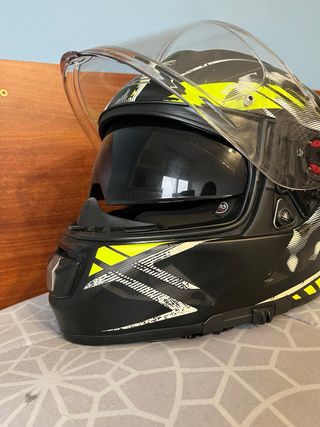 Casco Moto LS2 Talla M Negro Verde