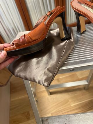 Sandalias Pura Lopez Marrones y Naranja