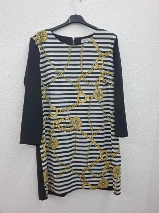 Vestido ANANY rayas y cadenas