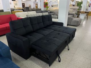 Sofá Cama Negro con alamacenaje - Envio gratis