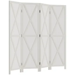 Biombo 4 Paneles Blanco 182x170