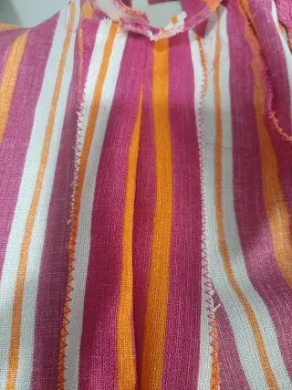 Falda y camisa flamenca lunares naranja y morado