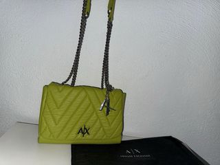 Bolso Armani Exchange verde y plateado