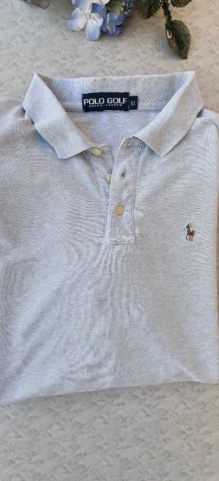 Polo Ralph Lauren-Manica Lunga-Golf XL-Grigio-Uomo