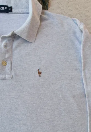 Polo Ralph Lauren-Manica Lunga-Golf XL-Grigio-Uomo