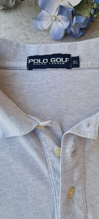Polo Ralph Lauren-Manica Lunga-Golf XL-Grigio-Uomo