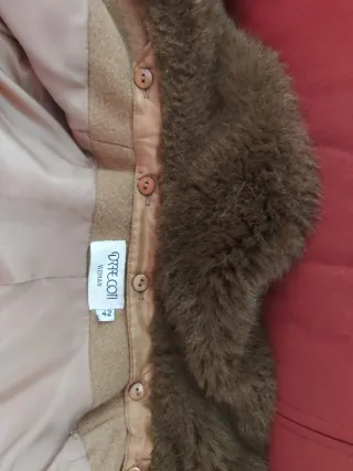 Elegante abrigo señora Drapecoti beige Talla 42