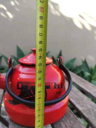 Rara teiera smaltata vintage rossa