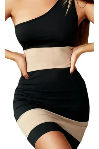 Vestito Shein monospalla con inserti