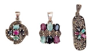 Set 3 ciondoli vintage con pietre