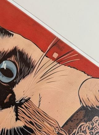 Poster Tela Gatto Ramen Occhi Azzurri 30x40