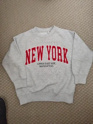 Sudadera Zara New York Gris