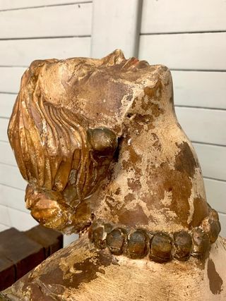 Mascarón de proa antiguo madera tallada