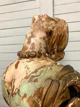 Mascarón de proa antiguo madera tallada