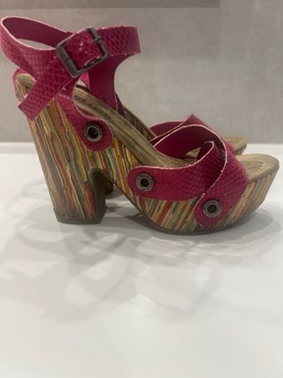 Sandalias Cuña Galibelle Rosa Fucsia