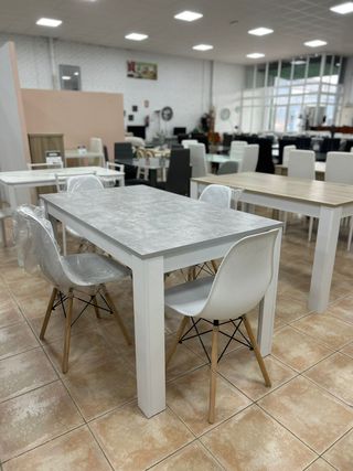 Mesa comedor nordica blanca - Sillas
