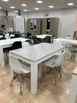 Mesa comedor nordica blanca - Sillas
