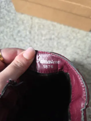 Botines Piel Burdeos con Cremallera Talla 37