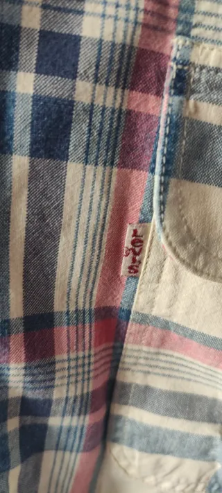 Camisa Levi's cuadros azul y rosa Talla L