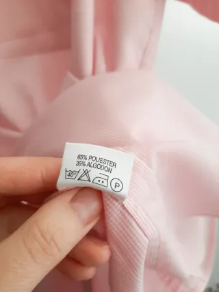 Camisa Renoir cuadros rosa claro manga corta