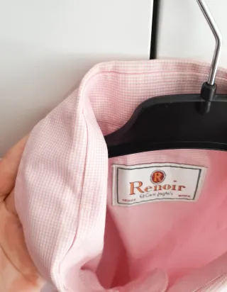 Camisa Renoir cuadros rosa claro manga corta