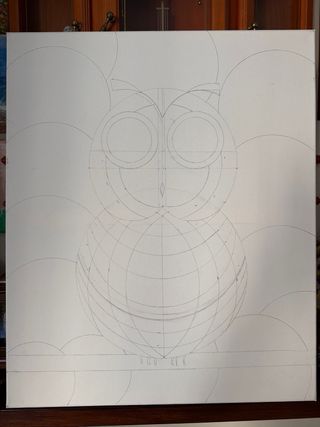 Cuadro original búho multicolor