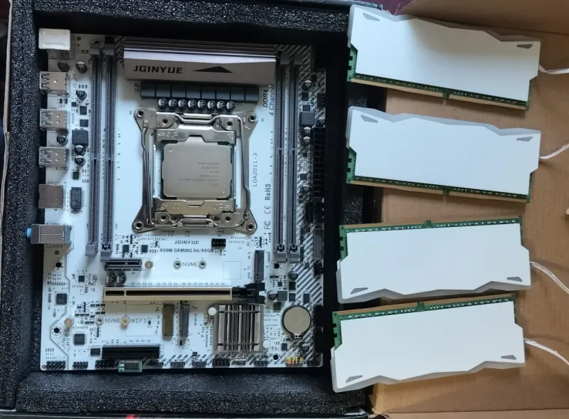 Placa JGINYUE X99M GAMING D4 + Xeon E5 2697v3 + 64