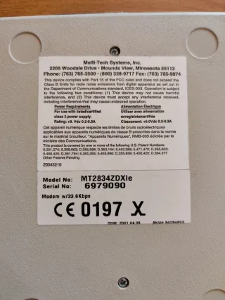 Modem externo RS232 MultiTech MT2834ZDXIe 33.6K