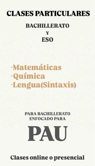 Clases particulares de Bachillerato y ESO