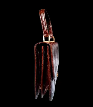 Bolso Vintage Cocodrilo Marrón Rojizo