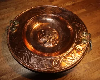 Brasero Cobre Repujado Vintage 50cm