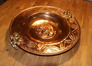 Brasero Cobre Repujado Vintage 50cm