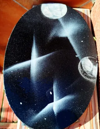 Lienzo Spray Arte Abstracto Negro Blanco