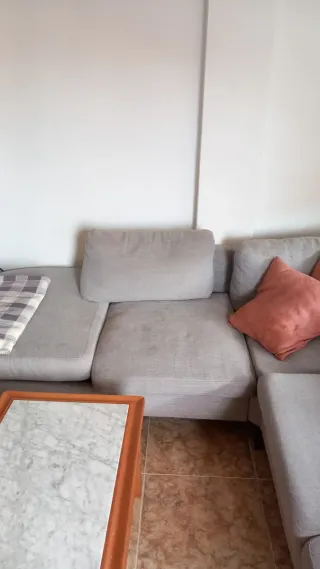 SOLO HOY Sofá Chaiselongue Gris Tela