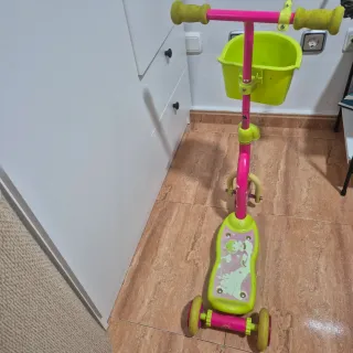 Patinete infantil 3 ruedas rosa y verde