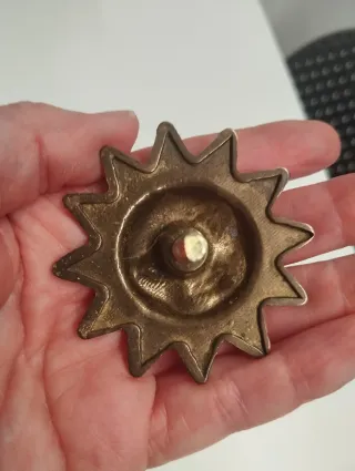 Set 3 Alzapaños Sol Vintage Latón Macizo