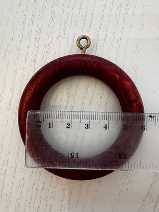 35 Anillas Madera Cortina + Soportes Marrones