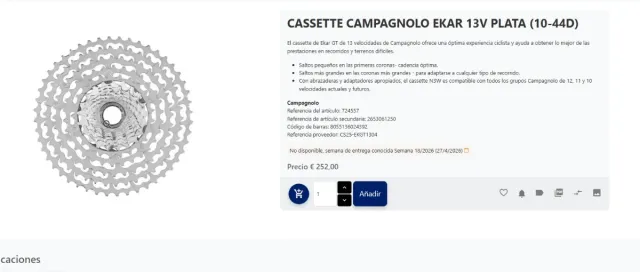 Cassette Campagnolo 10/44 13v